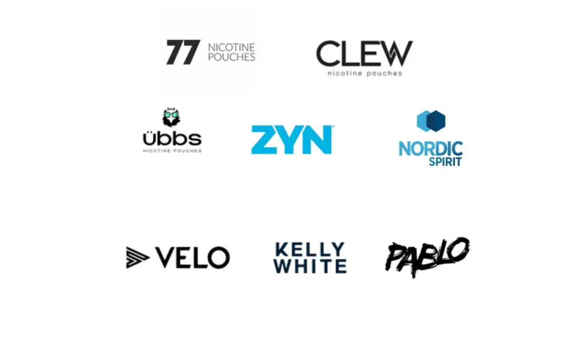 banner with logos of popular pouch brands