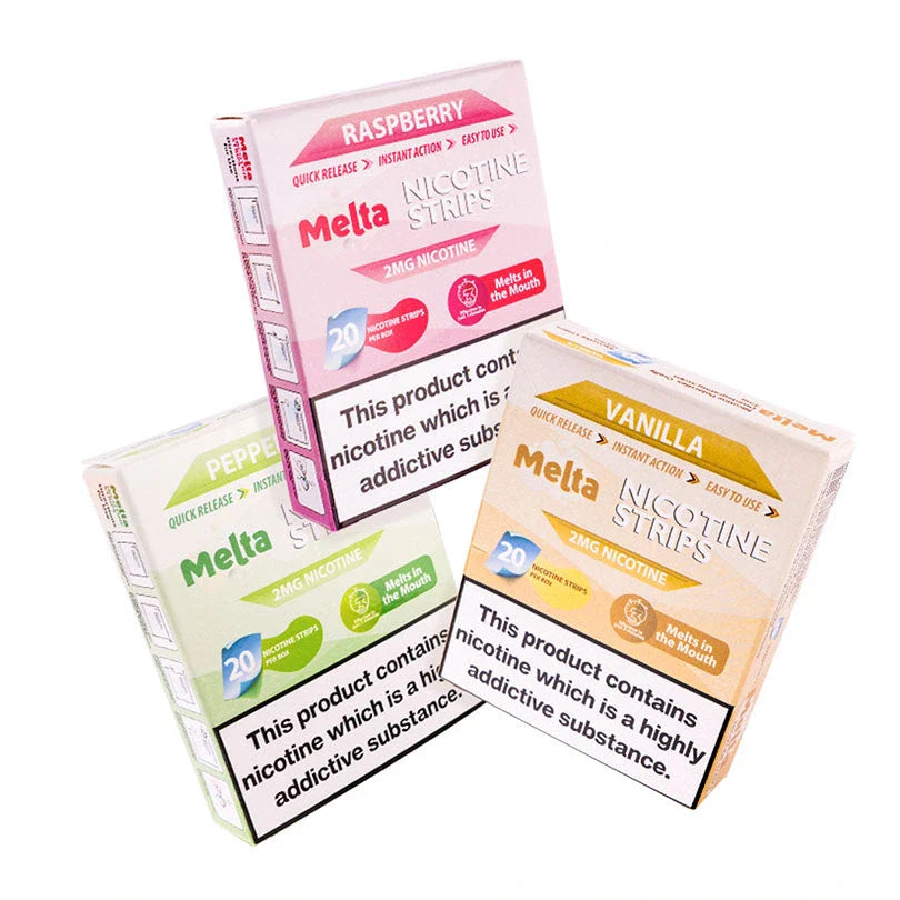 Melta nicotine strips in three flavours